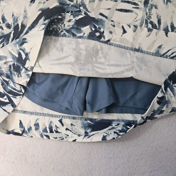 SC & CO Skort Sz L Blue & White Leaf Tummy Control Pockets Golf Tennis - Picture 4 of 7